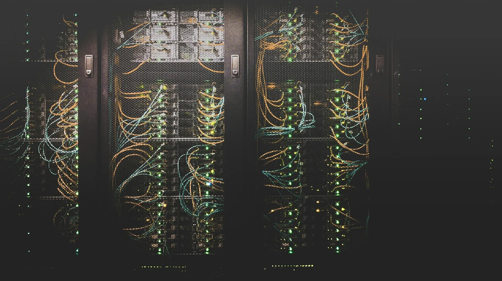 Equipped server racks in a data centre